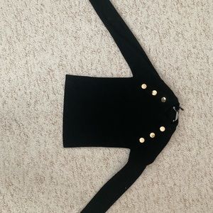Zara black shirt with gold detailing (size sm)